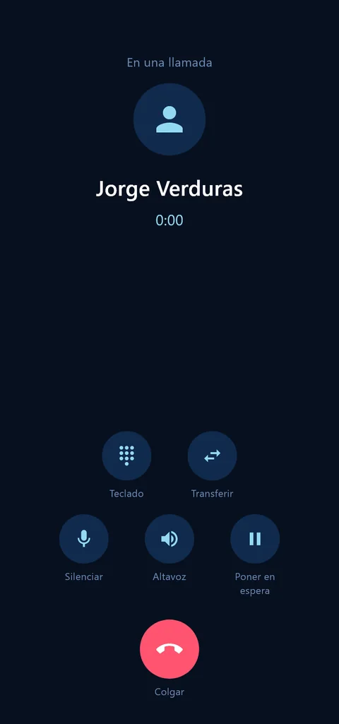 Call in progress in the bruknow app